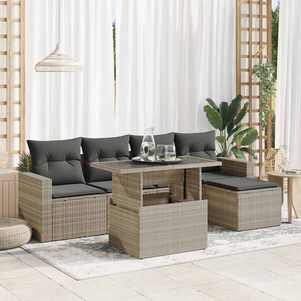 vidaXL Garden Sofa Set Light Grey