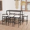 vidaXL Garden Bar Set Black, Cream White