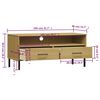 vidaXL TV Cabinet Brown Solid Pine Wood and Metal Medium TV Cabinet