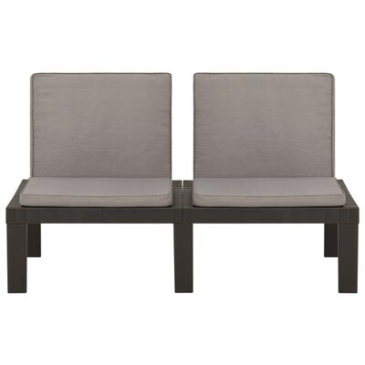 vidaXL 6 Piece Patio Lounge Set with Cushions Plastic Gray