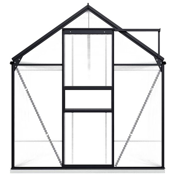 vidaXL Greenhouse Anthracite and Transparent Aluminum, Polycarbonate Large