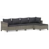 vidaXL Garden Lounge Set Grey PE rattan, powder-coated steel Large