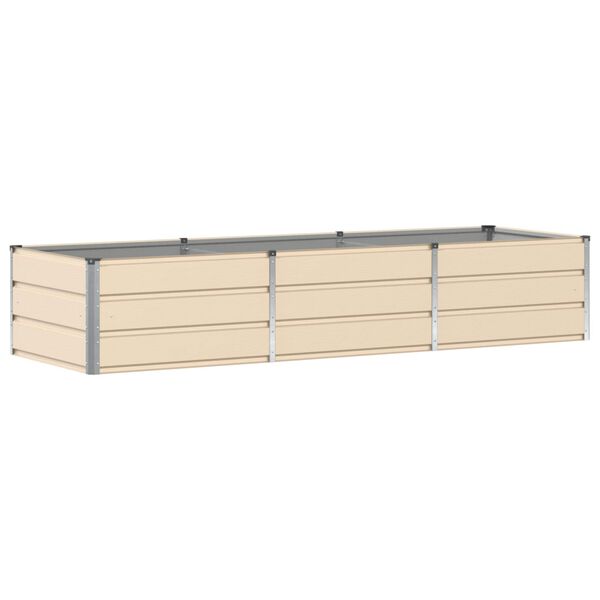 vidaXL Planter Ivory 94.49 x 31.50 x 17.72 in Steel