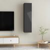 vidaXL TV Cabinet Set of 2 High gloss grey Engineered wood Wall mounting