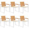 vidaXL Patio Chairs 6 pcs with Cushions Solid Teak Wood
