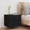 vidaXL Wall-mounted Bedside Cabinet Black Engineered wood Standard