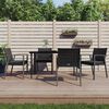 vidaXL Garden Dining Set Black PE rattan Medium Durable