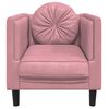 vidaXL Sofa Chair Pink Velvet Single Modern Armchair Square