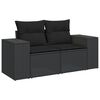 vidaXL Garden Sofa Set Black PE rattan, powder-coated steel 8 Piece Set