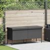 vidaXL Garden Storage Box Black PE Rattan, Powder-Coated Steel Large