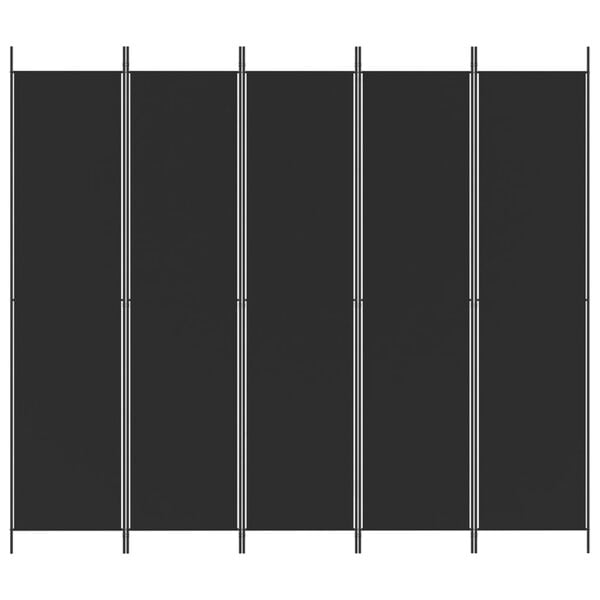 vidaXL 5-Panel Room Divider Black 98.4"x86.6" Fabric