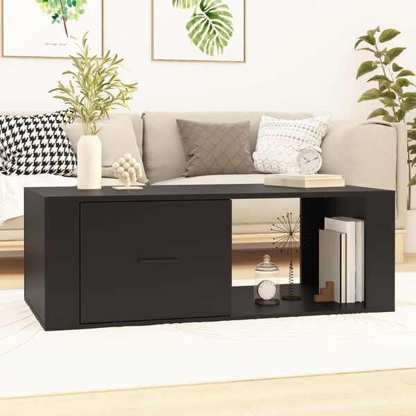 vidaXL Coffee Table Black Engineered wood 39.4 in x 19.9 in x 13.8 in