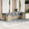 vidaXL Garden Sofa Set Beige, Light Grey PE Rattan, Powder-Coated Steel