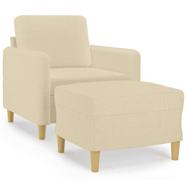 vidaXL Sofa Chair With Footstool Cream
