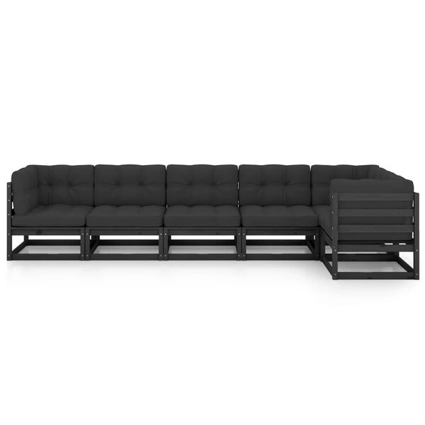vidaXL Garden Lounge Set Black, Anthracite