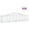 vidaXL Gabion Basket Set of 20 Silver Galvanized iron Large Durable