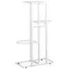 vidaXL Plant Stand White Metal Medium Shelving Plant Stand