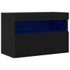 vidaXL TV Wall Cabinet Wall-mounted Black oak 23.62 x 11.81 x 15.75 in