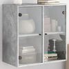 vidaXL Wall Cabinet Concrete grey Engineered wood, glass Medium