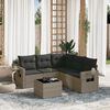 vidaXL Garden Sofa Set Grey PE rattan, powder-coated steel, tempered glass