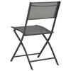 vidaXL Folding Outdoor Chair Set of 2 Grey Powder-coated steel, Textilene