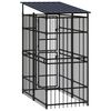 vidaXL Dog Kennel Black Powder-coated steel 19.8 sq ft Durable