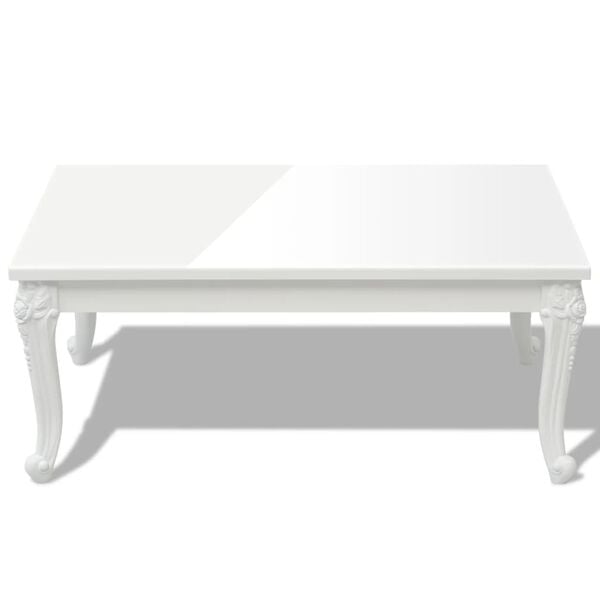 vidaXL High Gloss Coffee Table High gloss white MDF, Plastic Medium