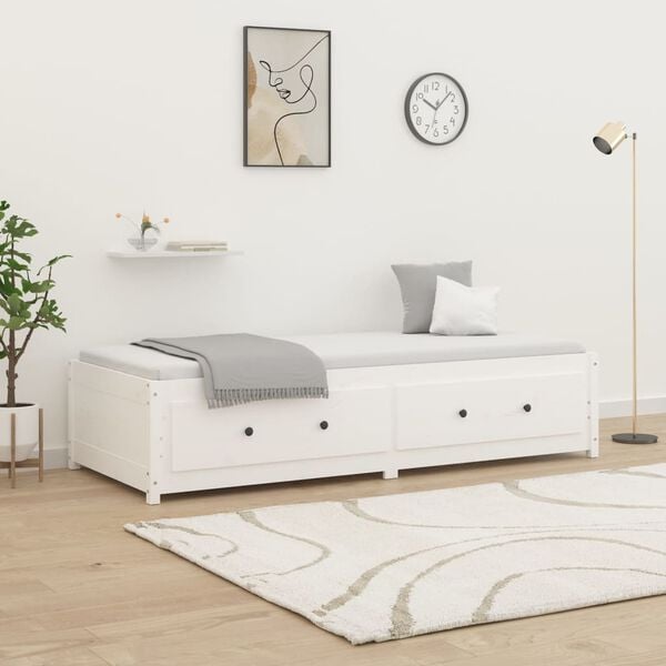 vidaXL Day Bed White Solid pine wood and plywood Twin