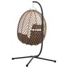 vidaXL Hanging Egg Chair Folding Coffee 104 x 100 x 191 cm poly rattan