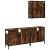 vidaXL Bathroom Cabinet Set Smoked oak Engineered wood, coated steel, glass