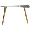 vidaXL Writing Desk Silver, Brass Mango Wood, Aluminum, Steel