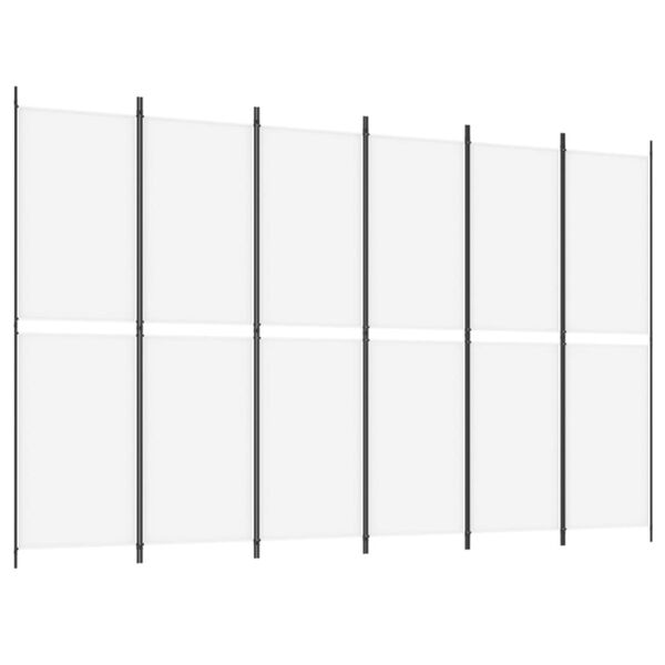 vidaXL 6-Panel Room Divider White 118.1"x78.7" Fabric