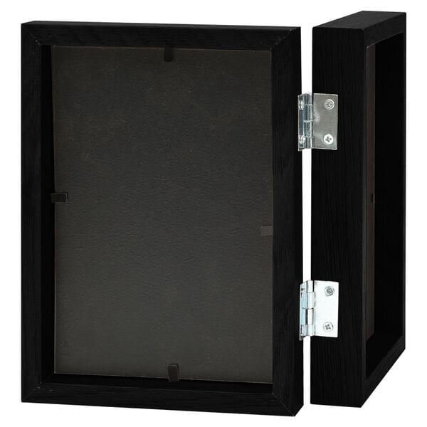 vidaXL Bifold Photo Frame Black MDF Foldable Bifold Photo Frame