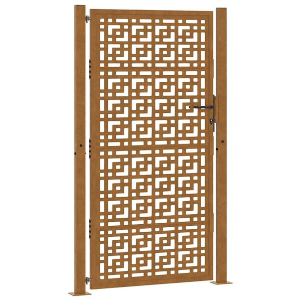 vidaXL Garden Gate 39.4x68.9" Weathering Steel Cross Design