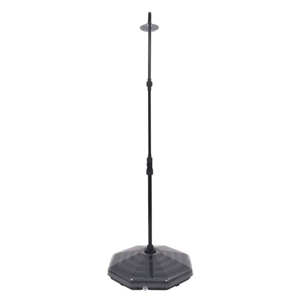 vidaXL Solar Shower Black Aluminum Standard Height-Adjustable