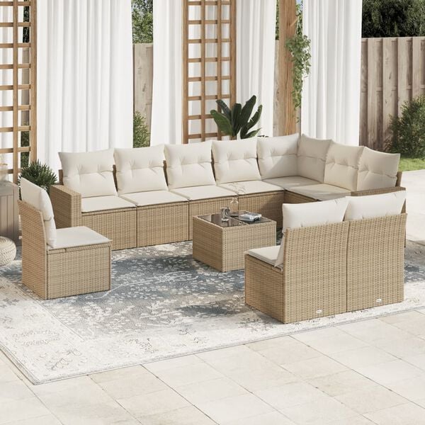 vidaXL Garden Sofa Set Beige
