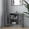 vidaXL Vitrine Cabinet Concrete Grey 32.5x12.0x31.5" Engineered Wood