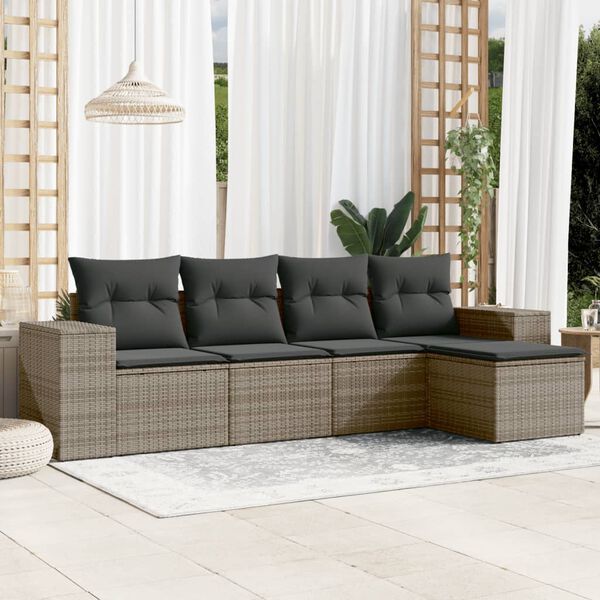 vidaXL Garden Sofa Set Grey, Dark Grey