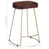 vidaXL Bar Chair Set of 2 Walnut brown and brass