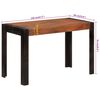 vidaXL Dining Table Honey brown, Black Solid mango wood 47.2x23.6x29.9 in
