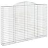 vidaXL Arched Gabion Baskets 3 pcs 118.1x11.8x200/220" Galvanised Iron