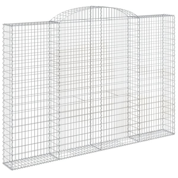 vidaXL Arched Gabion Baskets 3 pcs 118.1x11.8x200/220" Galvanised Iron