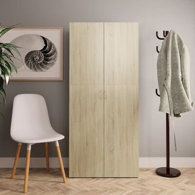 vidaXL Shoe Cabinet Sonoma Oak 31.5"x14"x70.9" Engineered Wood