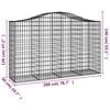 vidaXL Gabion Basket Set of 13 Silver Galvanized iron Large Durable