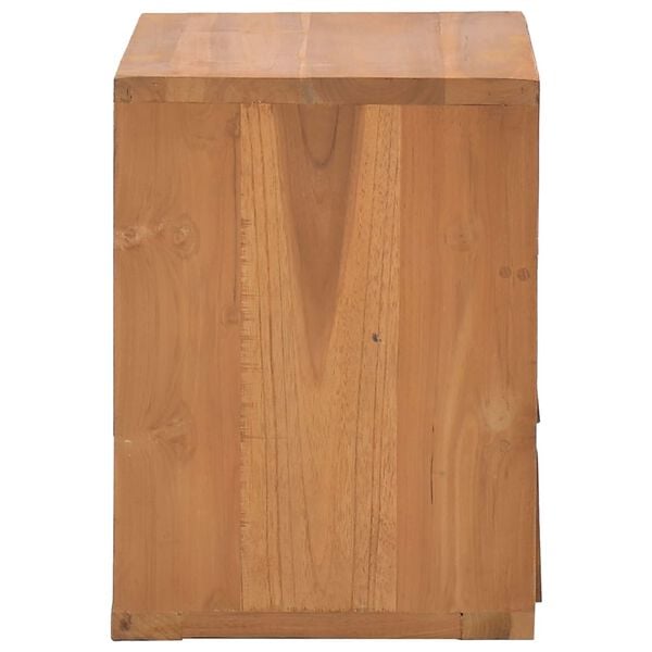 vidaXL Bedside Cabinet Natural Teak Solid Teak Wood 15.7 x 11.8 x 15.7 in