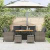 vidaXL Garden Sofa Set Grey PE rattan Large UV-resistant materials