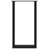 vidaXL Coffee Table Leg Set of 2 Black Powder-coated steel Medium