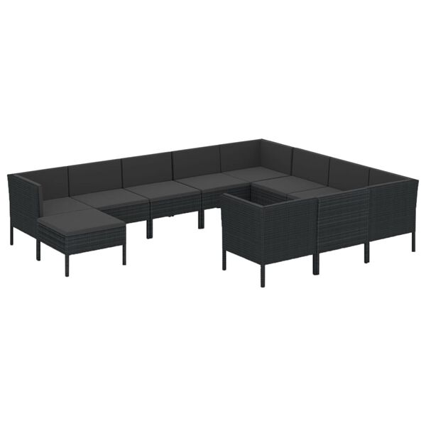 vidaXL Garden Lounge Set Black