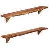 vidaXL Wall Shelf Set of 2 Natural wood Solid Acacia wood