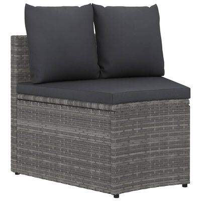 vidaXL 8 Piece Patio Sofa Set with Cushions Poly Rattan Gray